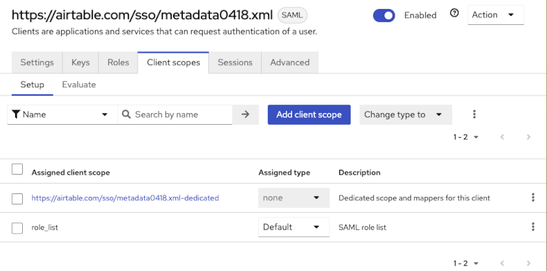 Keycloak as SSO for Airtable